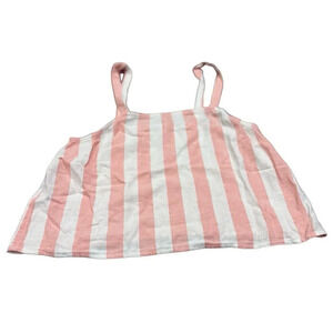 NWOT Abound Swing crop tank pink & white stripe summer Flowy top small